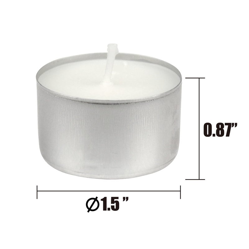 Stonebriar 100 Pack Unscented 8 Hour Extended Burn Time Tea Light Candles, White, 100 Count - Image 5